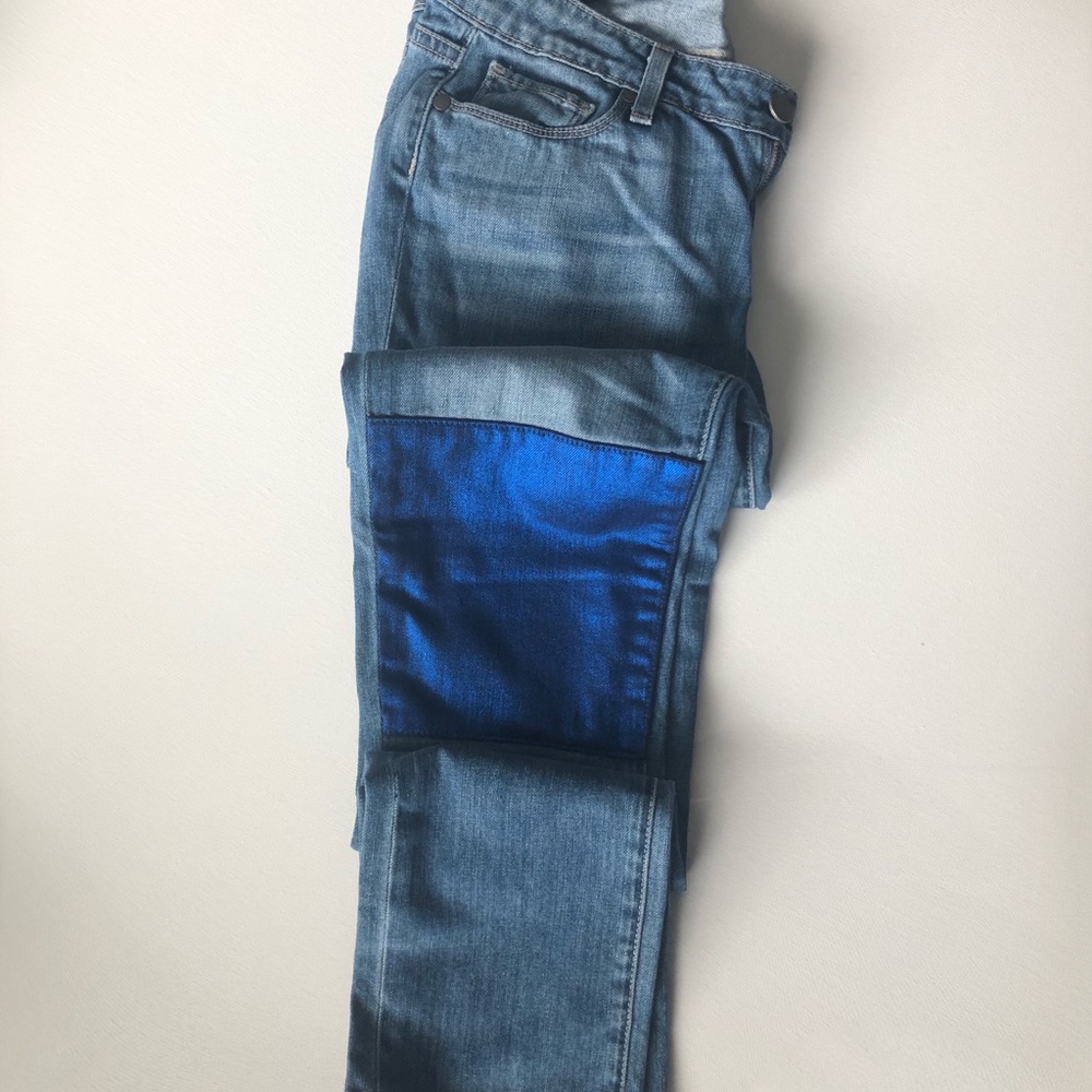 Paige blue knee patch jeans